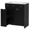 Sleek Black Vanity with Ceramic Sink & Ample Storage