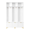 Chic Storage Hall Tree with Bench and Gold Accents