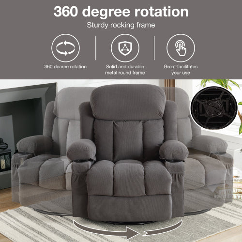 Cozy Swing Recliner with Massage & Heat