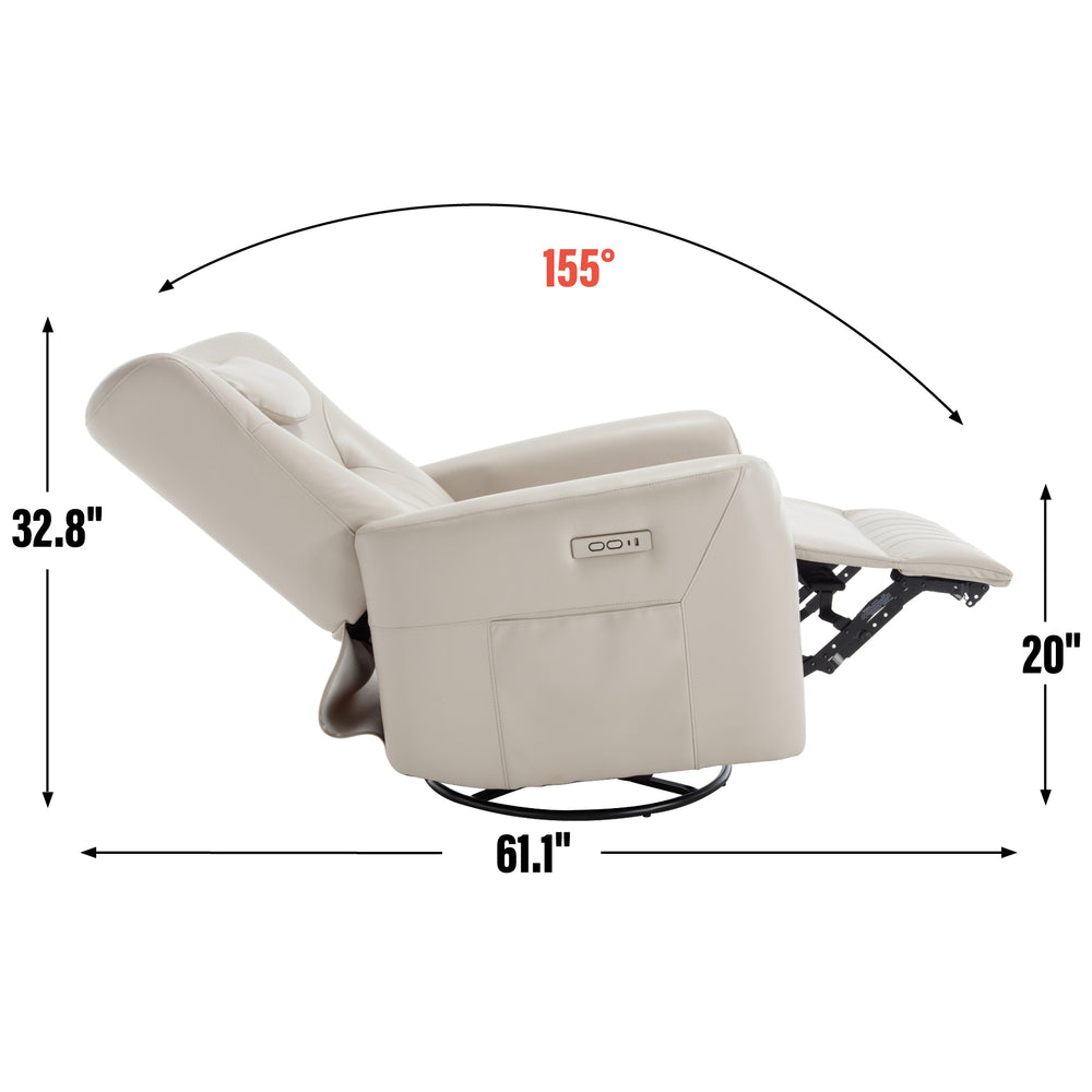 Cozy Comfort Power Recliner with Lumbar Support & USB Charging