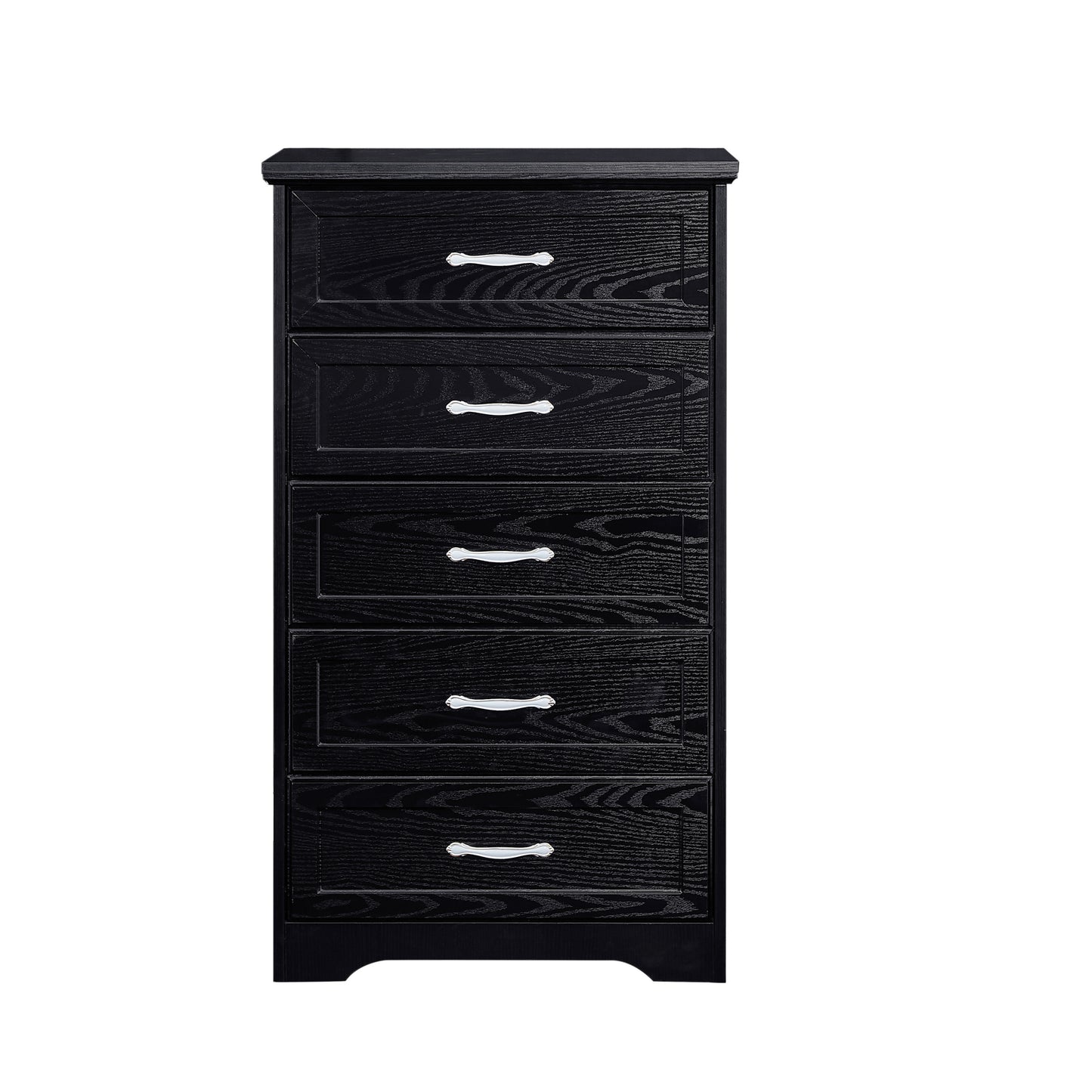 Sleek Black 5-Tier Dresser - Stylish Storage for Any Room