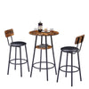 Rustic Charm Bar Stool Duo with Shelf and Backrest