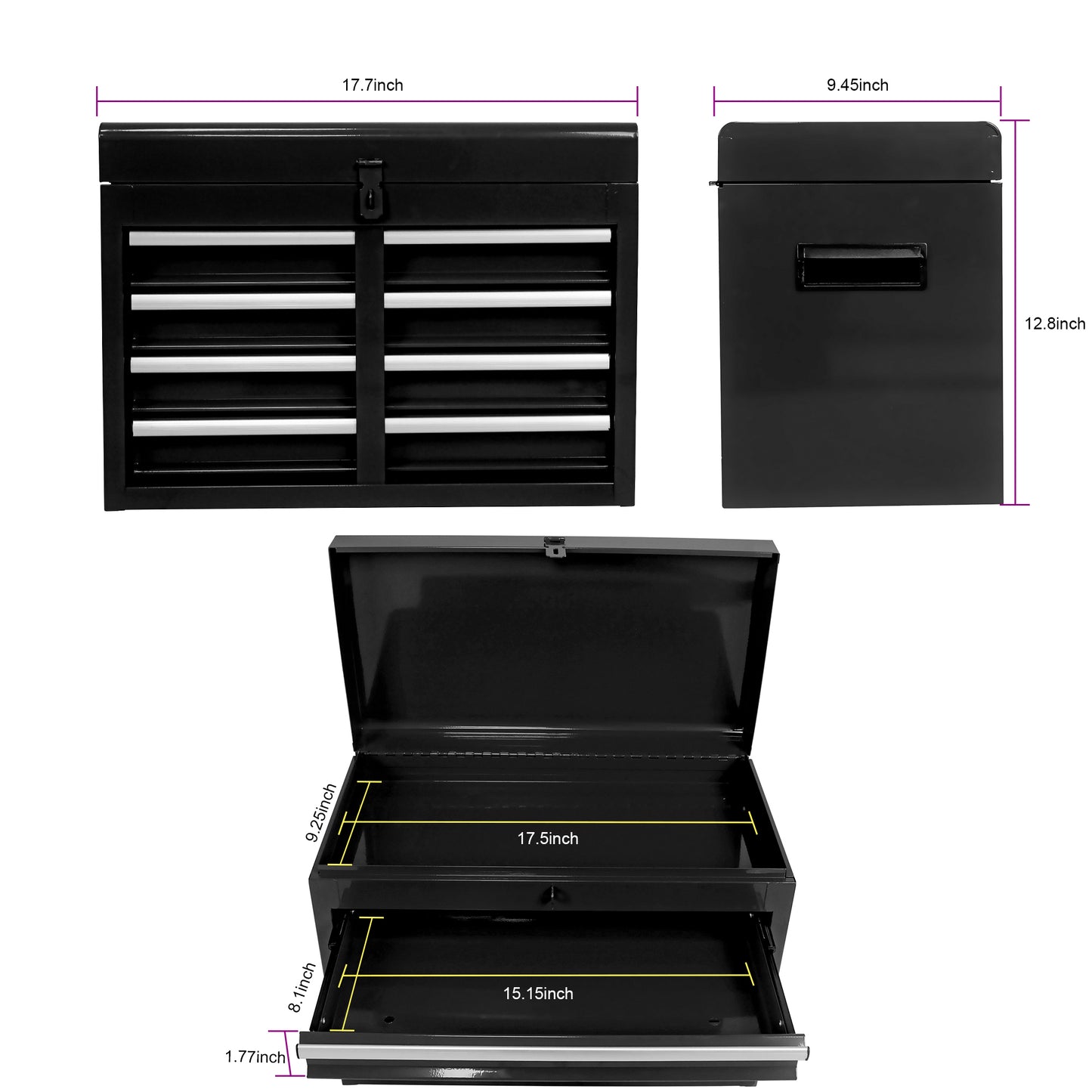 Versatile Tool Storage Chest with Adjustable Shelf