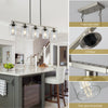 Modern Brushed Nickel Chandelier with Clear Glass Shades