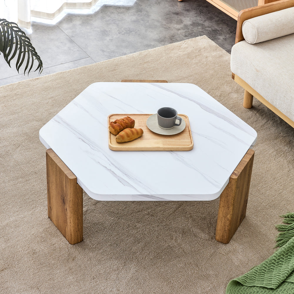 Chic White Top Coffee Table