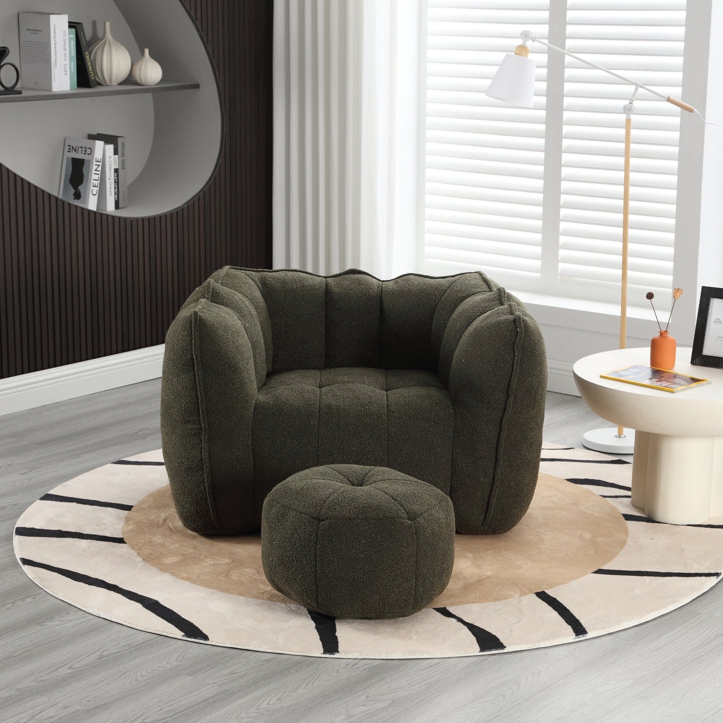 Cozy Nest Bean Bag Sofa with Footstool