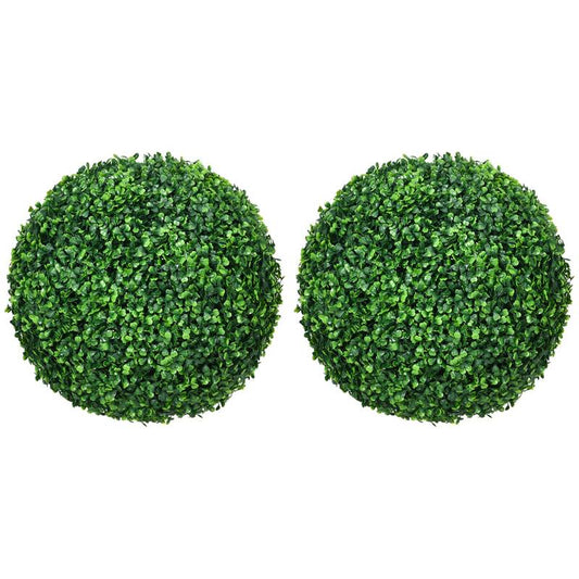 Charming Boxwood Topiary - Set of Two Artificial Greenery Balls