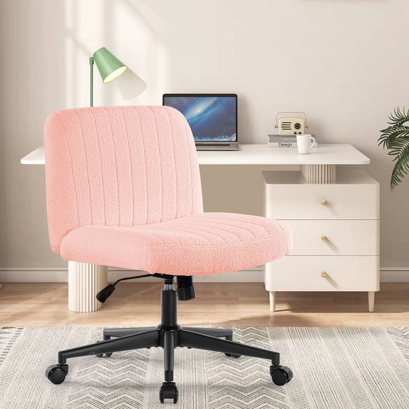 Cozy Teddy Velvet Armless Office Chair