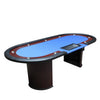 Luna Legs Blue Racetrack Poker Table with Tray