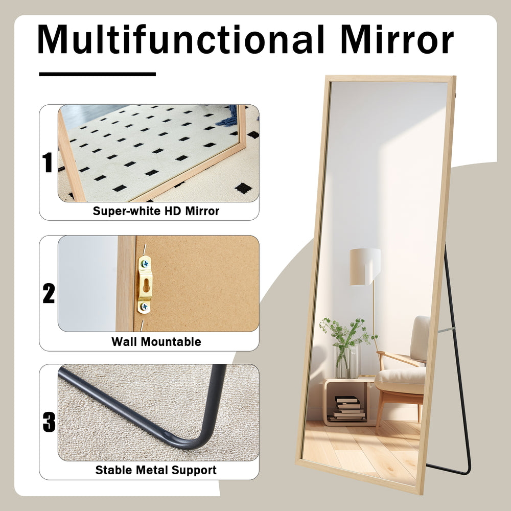 Elegant Full-Length Solid Wood Mirror