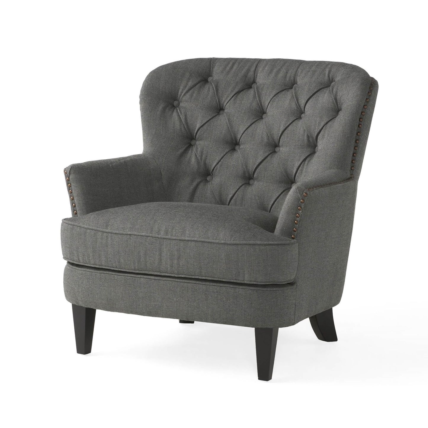 Chic Grey Armchair and Ottoman Set for Modern Comfort