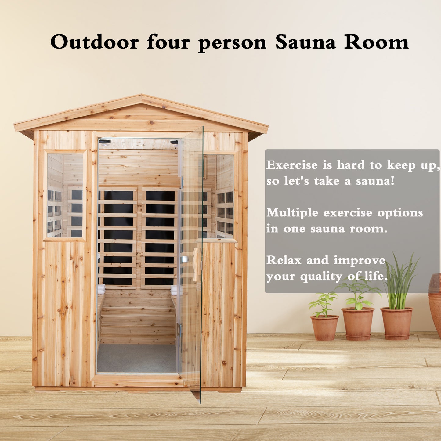 Cozy Haven Outdoor Sauna for Four