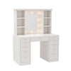 GlamGlow Vanity Desk with LED Mirror & Storage