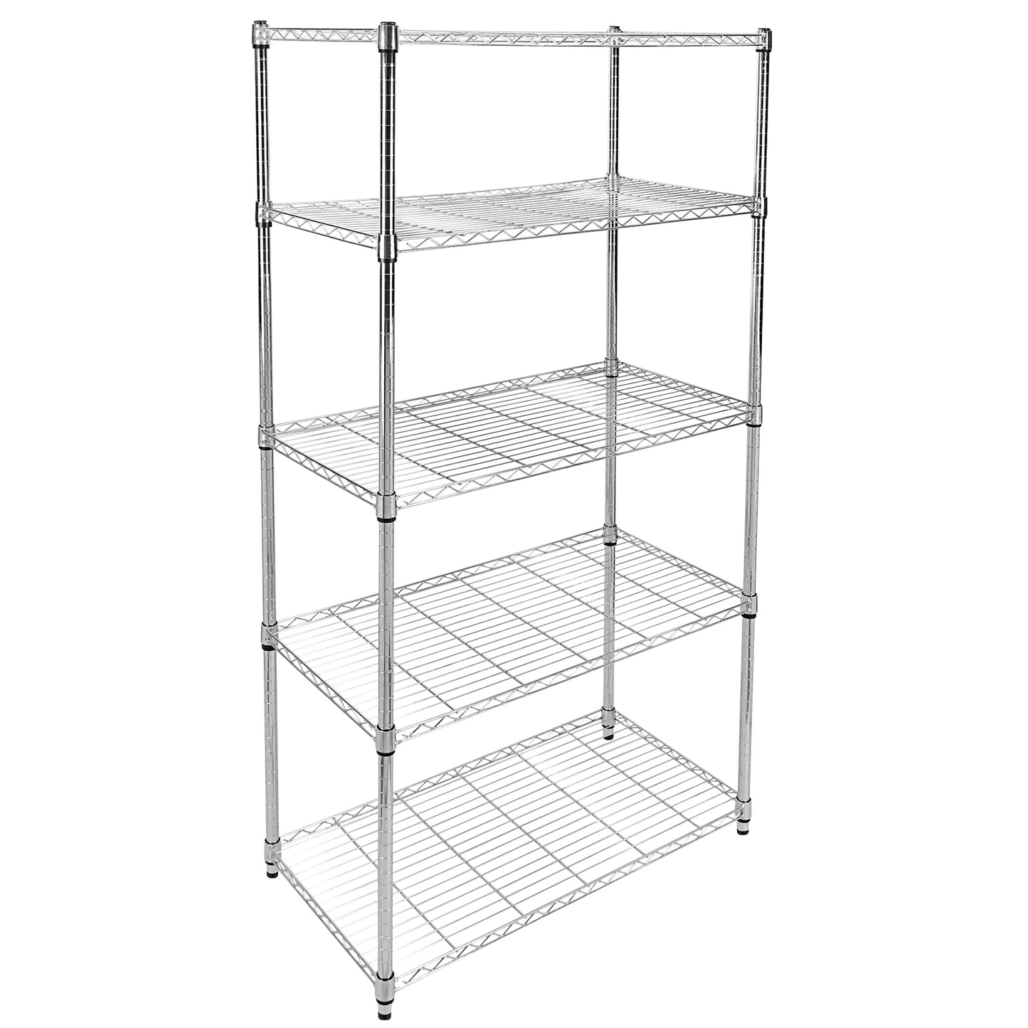 Sturdy Chrome 5-Shelf Storage Rack