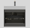 Sleek Gray Floating Vanity with Sink