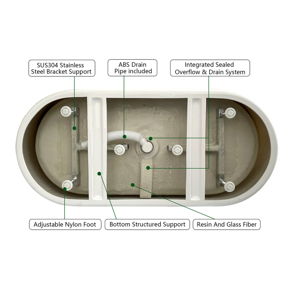 Sleek Oval Free-Standing Soaking Tub