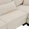 Cozy Corduroy Sectional Sofa Bed with Ottomans & Pillows