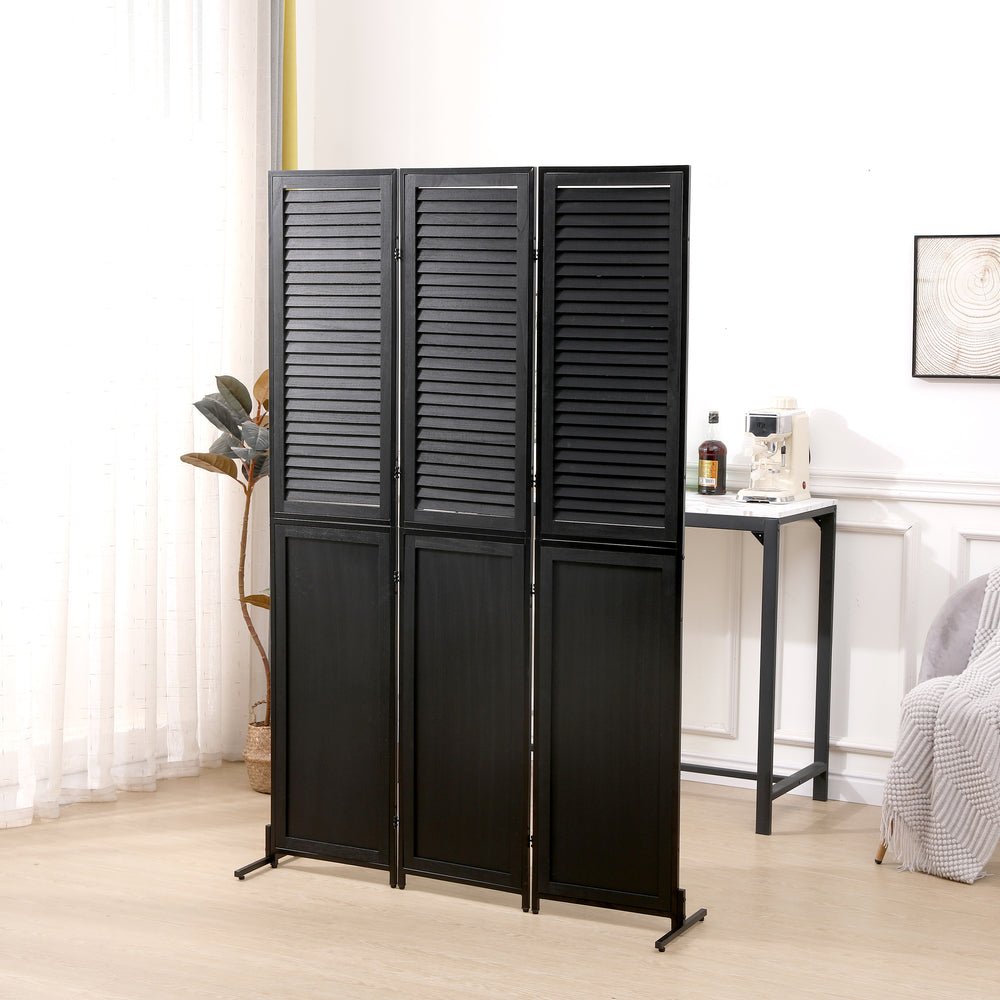 Chic Black Folding Room Divider