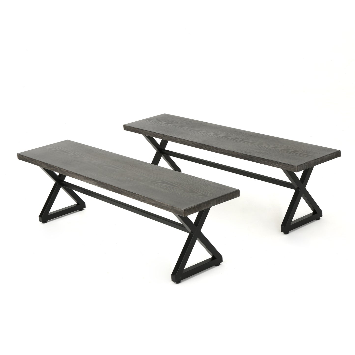 Stylish Outdoor Dining Benches Set