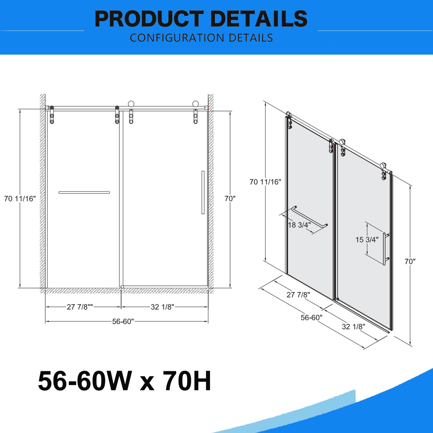 Sleek Brushed Nickel Sliding Shower Door with Easy-Clean Glass