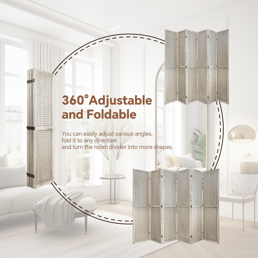 “Chic Wooden Folding Room Divider & Display”