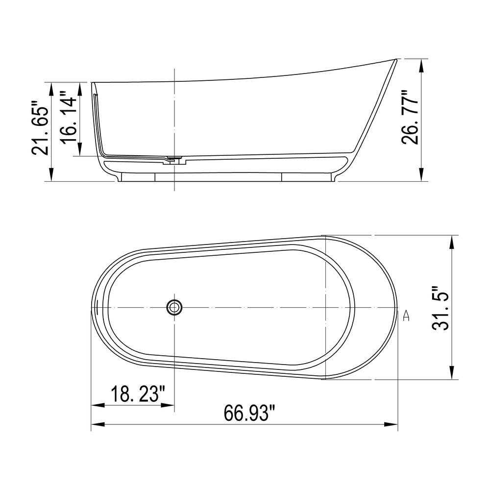 Luxury Oval Soaking Bathtub