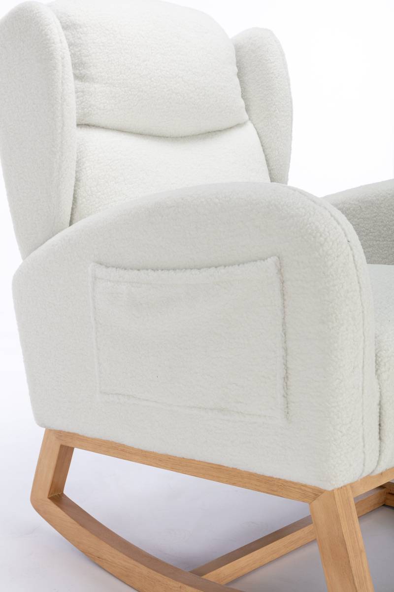 Cozy Ivory Teddy Rocking Chair