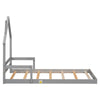 Cozy Twin House Bed with Handrails - Grey