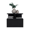 Sleek Floating Nightstand with Drawer & Shelf - Black