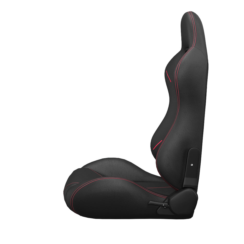 Racing Style Reclinable Bucket Seats with Red Stitching