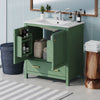 Chic Green Bathroom Vanity with Soft-Close Cabinet and Drawer