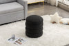 Chic Black Boucle Ottoman