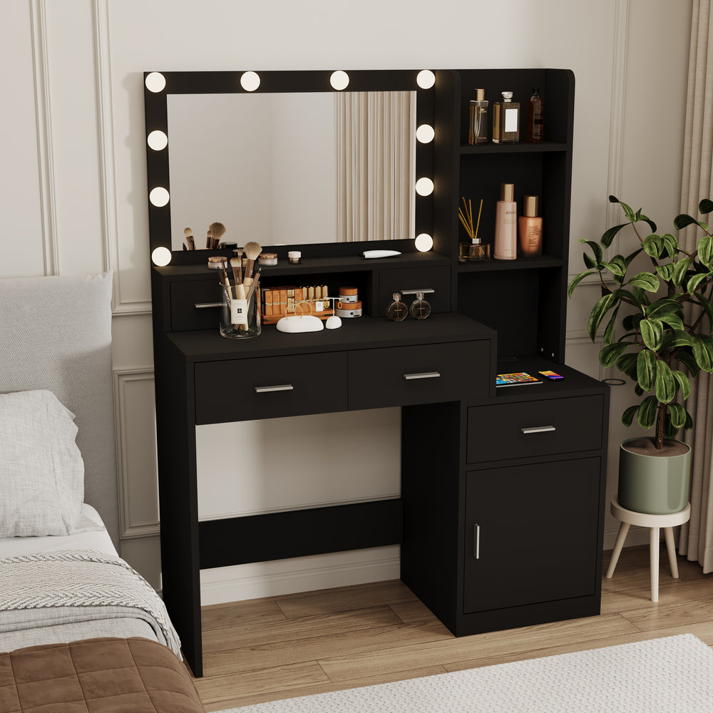 Chic Smart Mirror Vanity with Storage