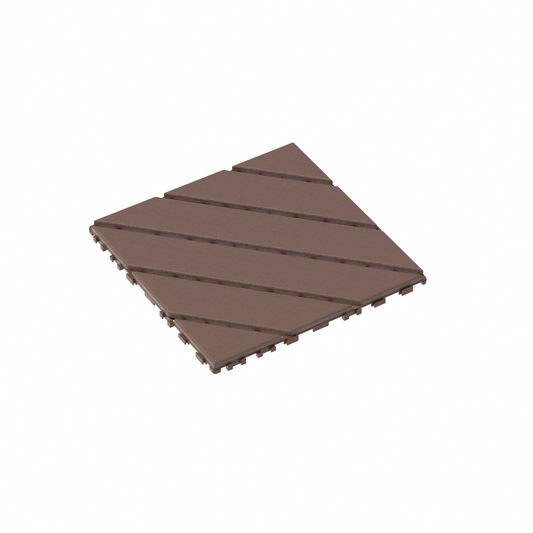 Versatile Interlocking Deck Tiles - Weatherproof Brown Patio Flooring