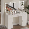 Glam Haven Makeup Vanity with Adjustable Mirror & Brightness