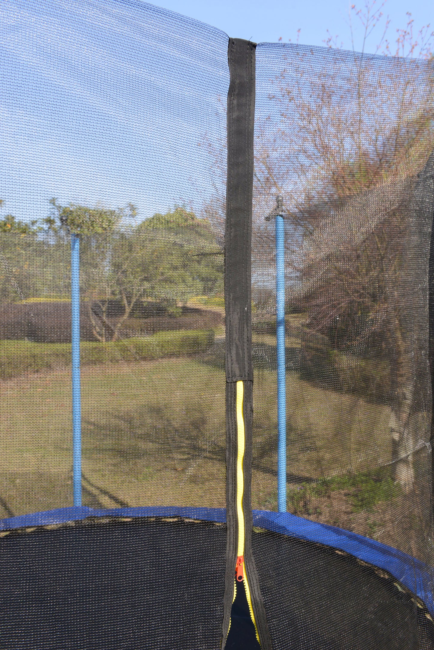 Trampoline Fun Zone with Safety Net and Basketball Hoop