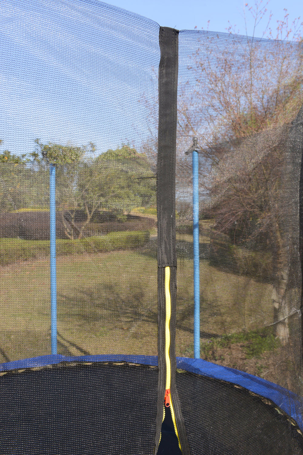 Trampoline Fun Zone with Safety Net & Basketball Hoop