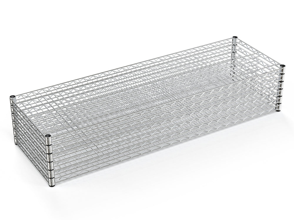 Rolling Chrome Storage Rack - Heavy Duty 6-Tier Wire Shelving