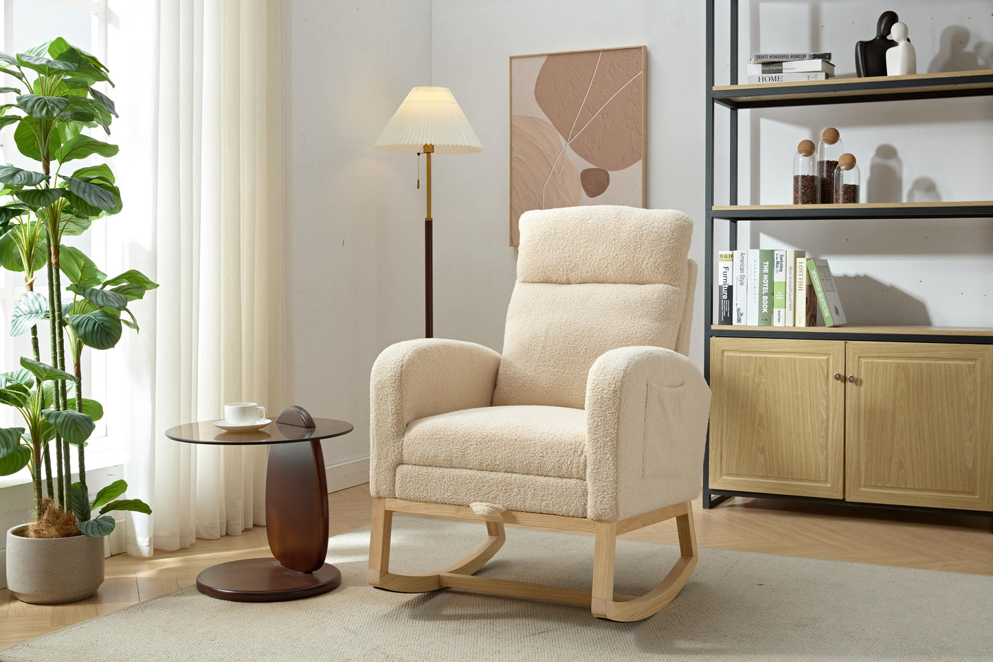 Cozy Rocking Chair with Side Pocket