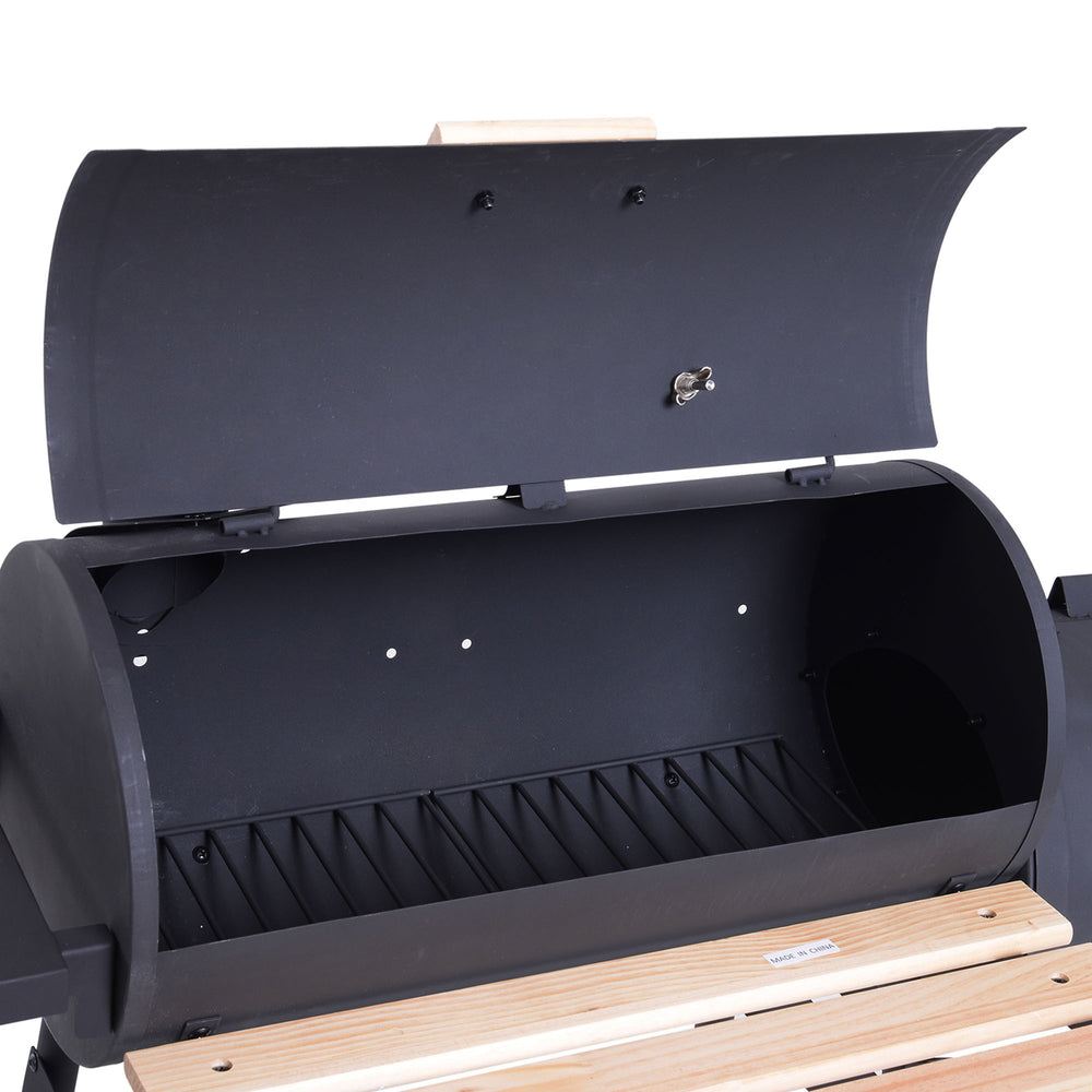 Outsunny Portable Charcoal Grill & Smoker with Wheels