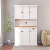 Chic White Pantry & Microwave Stand with Adjustable Shelves