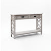 Chic Whitewashed Console Table with Drawers