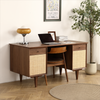 Natural Charm Black Walnut Desk - Spacious Home Office with Storage