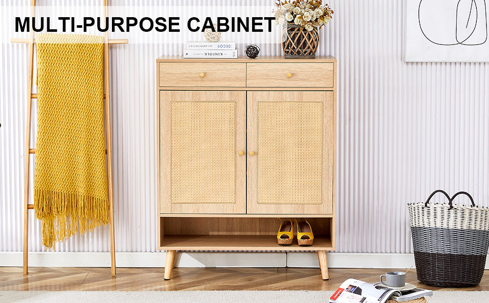 Chic Rattan Storage Cabinet