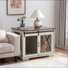 Charming Dog Crate End Table with Barn Door