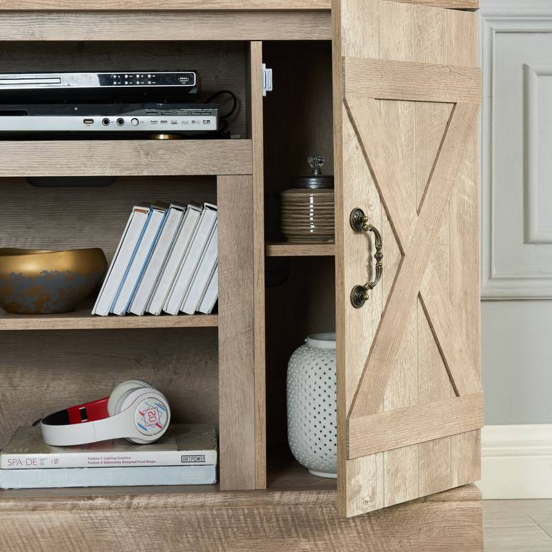 Charming Farmhouse TV Stand with Versatile Storage