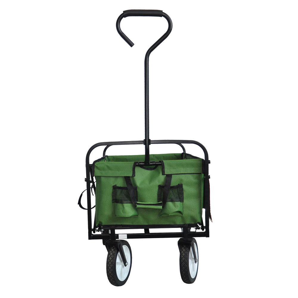 Green Foldable Wagon for Shopping and Beach Fun