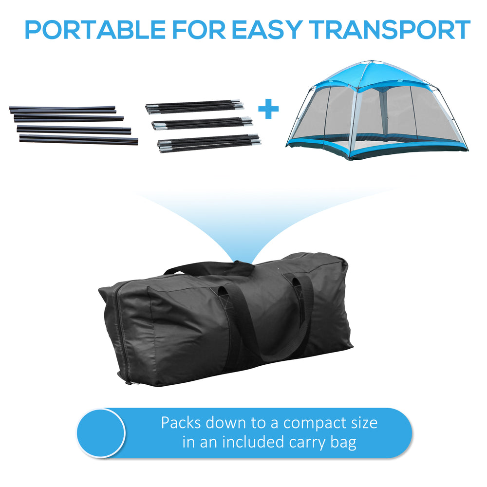 Sky Blue Screen House Tent for Camping and Travel