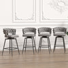 Chic Grey Swivel Bar Stools - Set of 2