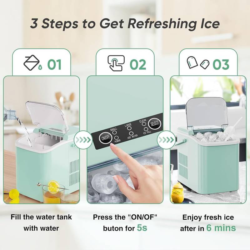 Rapid Chill Ice Maker - Self-Cleaning & Portable!